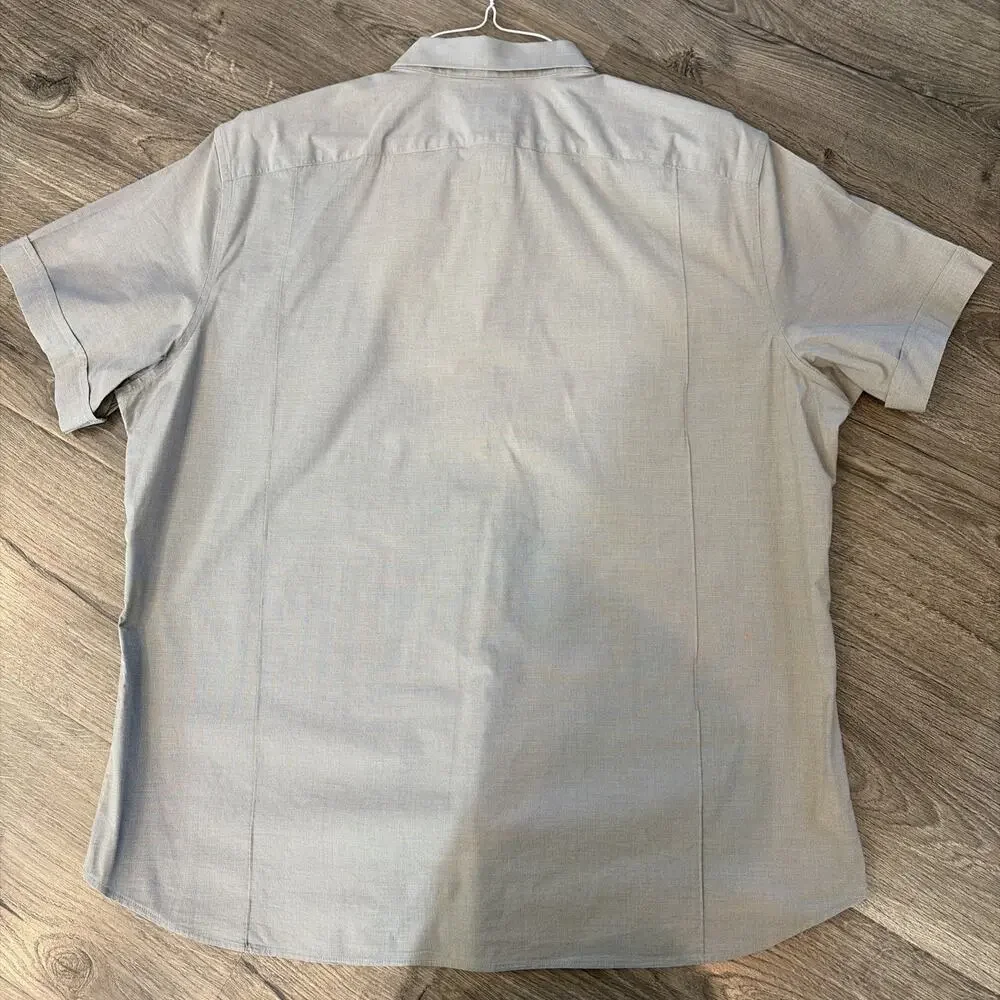Banana Republic Mens XL Short Sleeve Button Up Utility Shirt Stone Beige Cotton